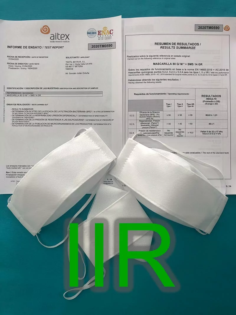 Informe mascarillas quirurgicas IIR